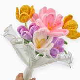 YSHomy Crochet Colorful Open Tulip Bouquet